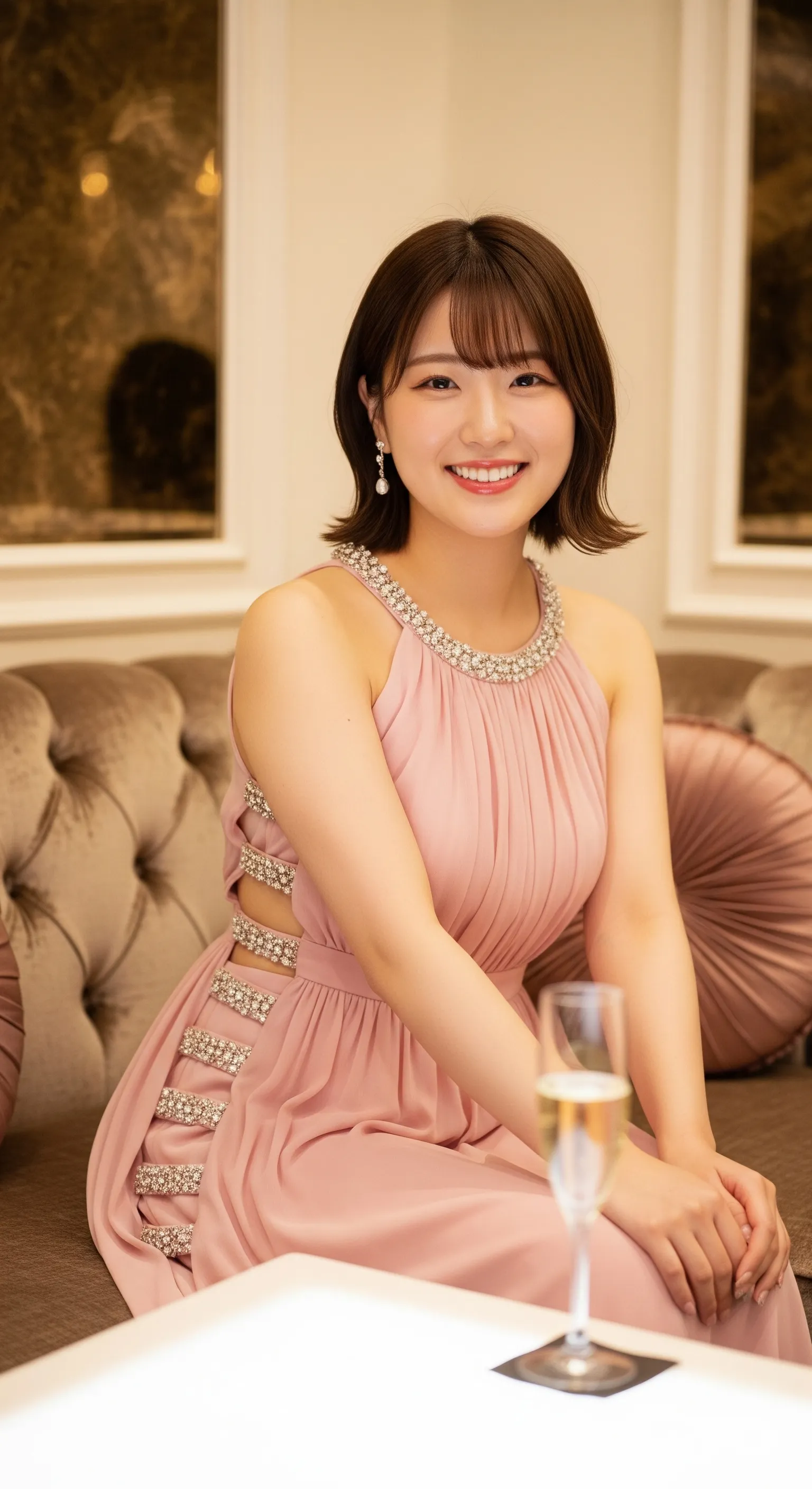 ドレスの隙間からこぼれ落ちそうな、熟れた肉体美の微エロ