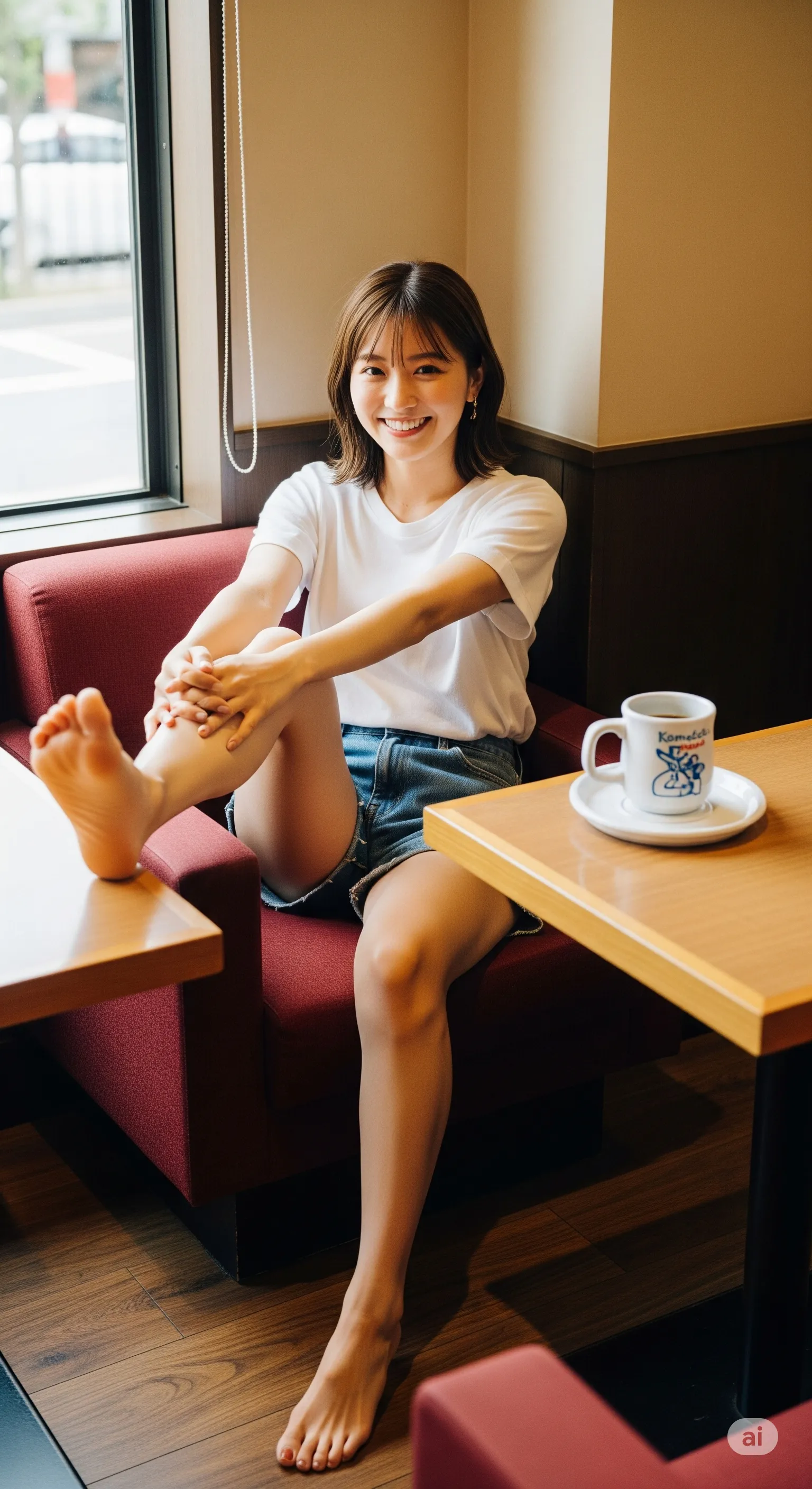 靴を脱いだ瞬間に漂う、背徳的なカフェの秘め事