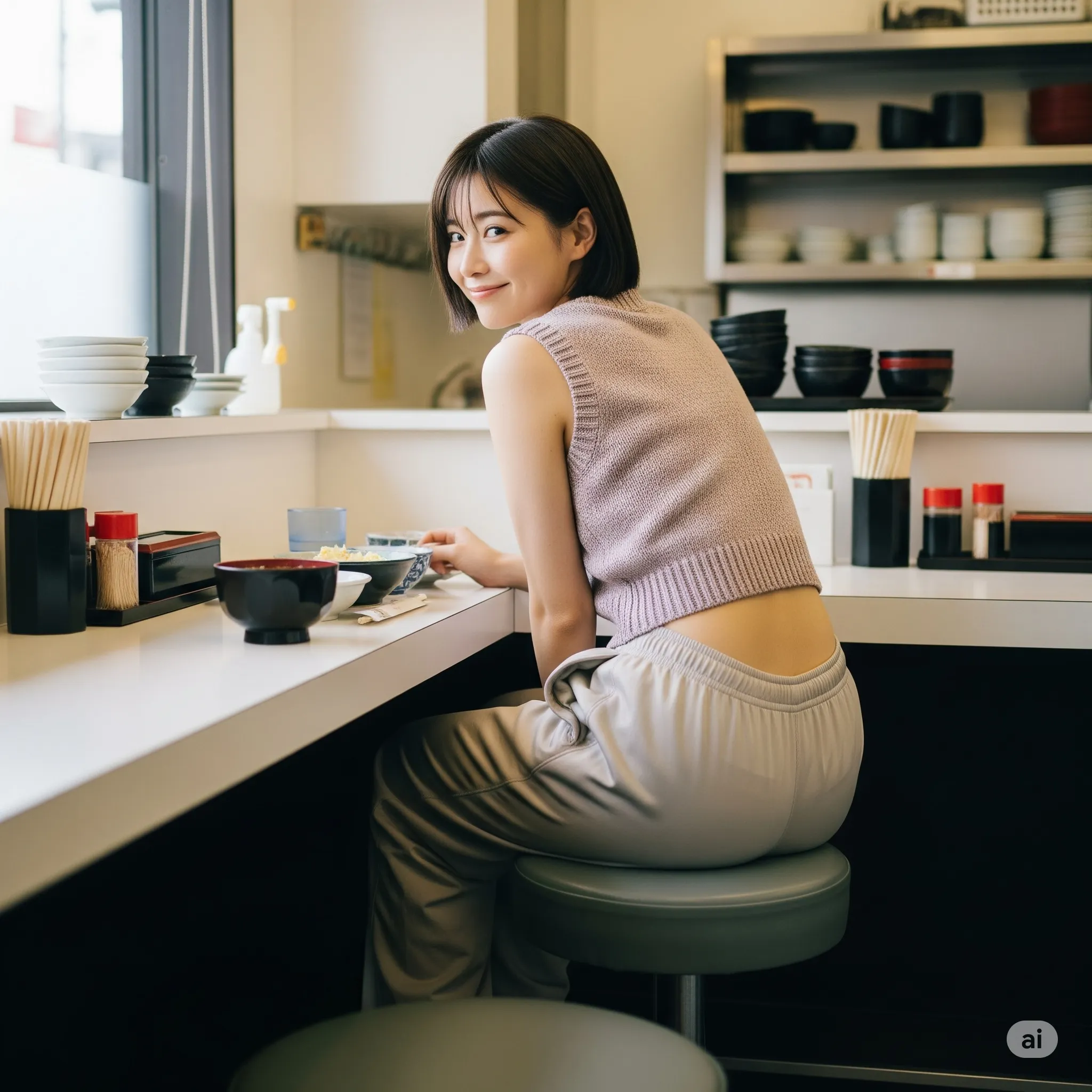 自然な姿勢のかわいいヒップライン 082