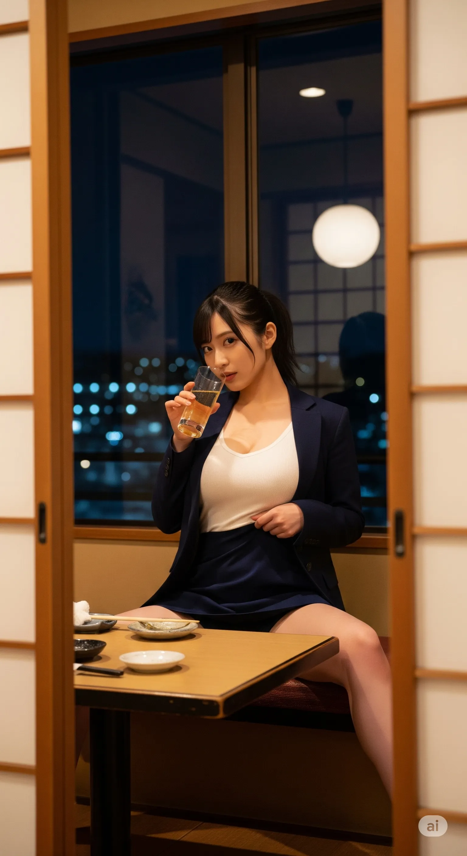 タイトスカートが強調する、肉食美女の官能的なヒップライン