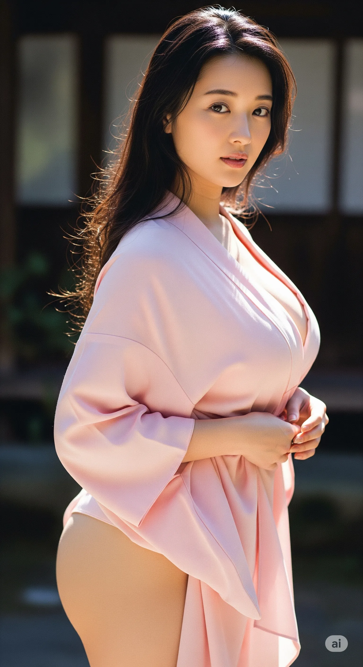 熟女ならではの柔らかな肉感と派手柄のコントラスト