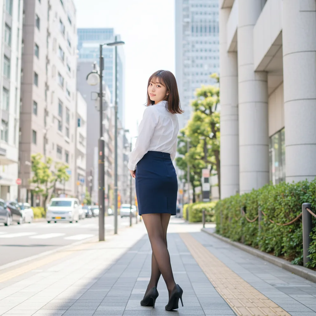 街中OL 見返り美尻グラビア 047