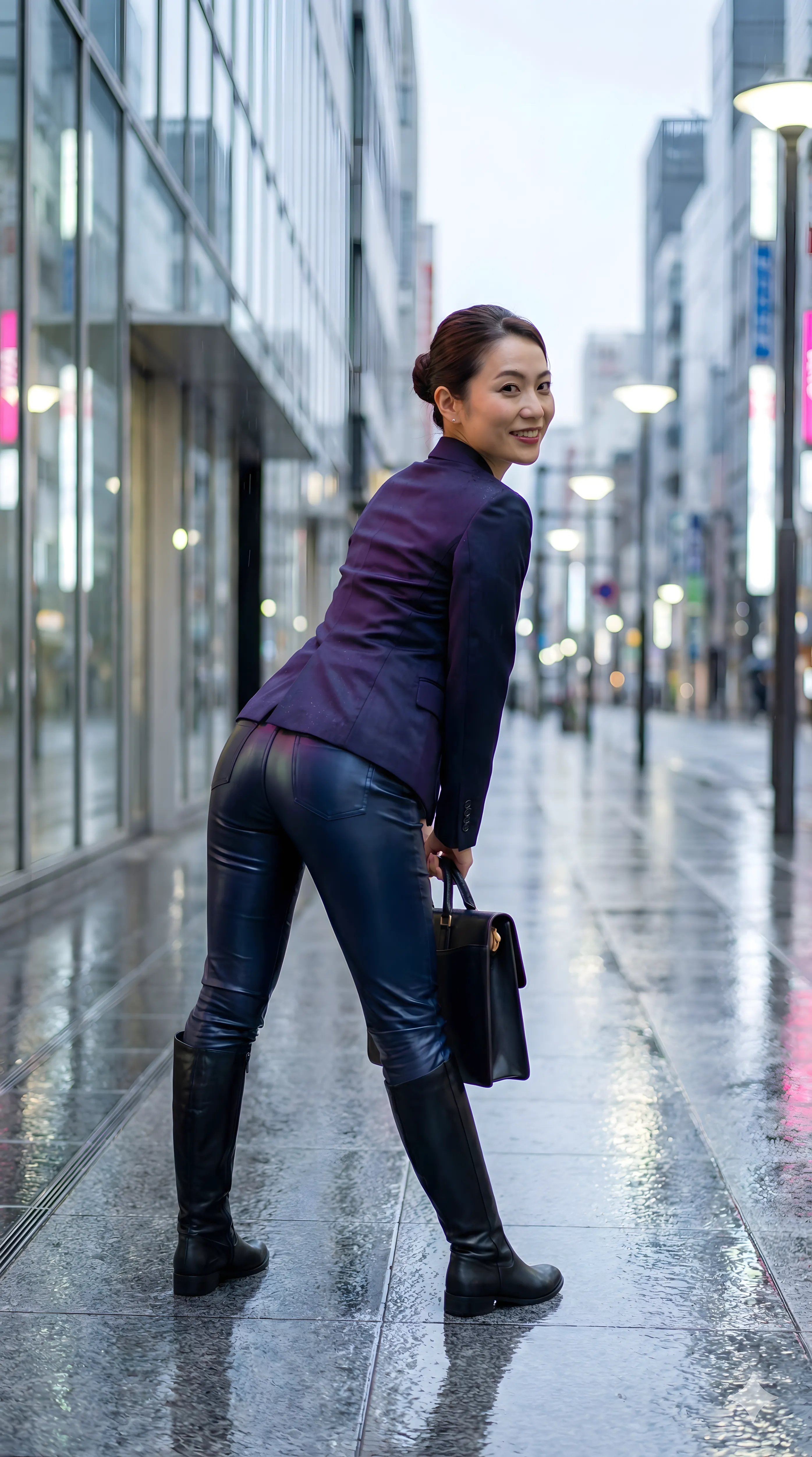 女上司スキニー＆ブーツ微エロ画像集｜若熟女の通勤姿の尻・太ももフェチグラビア
